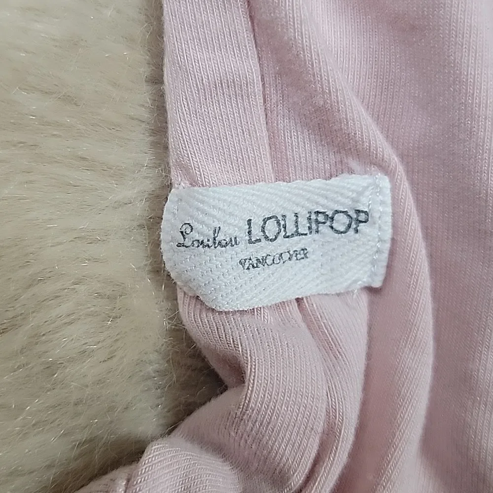 LOULOU LOLLIPOP PINK LONG-SLEEVE BODYSUIT, SIZE 6-12 MONTHS